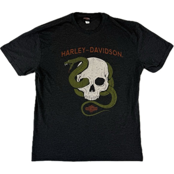 Harley-Davidson Other - Harley Davidson short sleeve crew neck Men's XL Snake Skull Avalanche‎ HD Denver